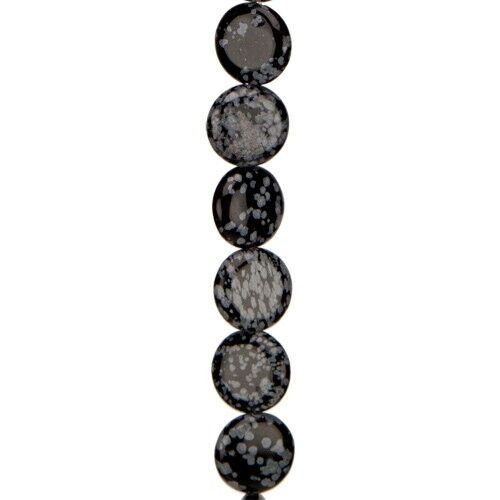 Strang Schneeflockenobsidian, Coin 15mm