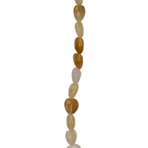 strand yellow jade, heart 10mm