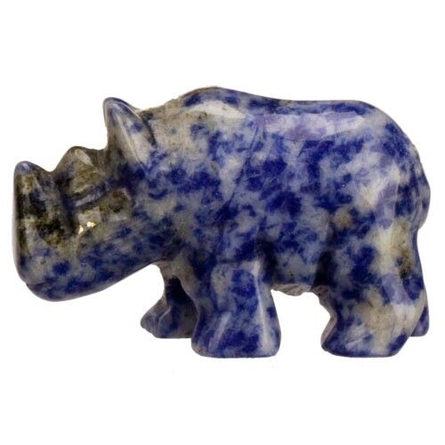 Gravur Nashorn, 48mm, Weißer Sodalith