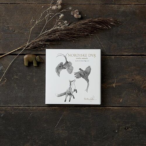 Square Cardfolder - Nordic animals 8 cards w/envelopes