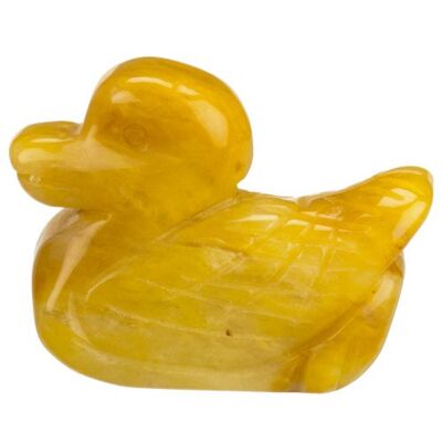 Pato grabado, 38 mm, jade amarillo