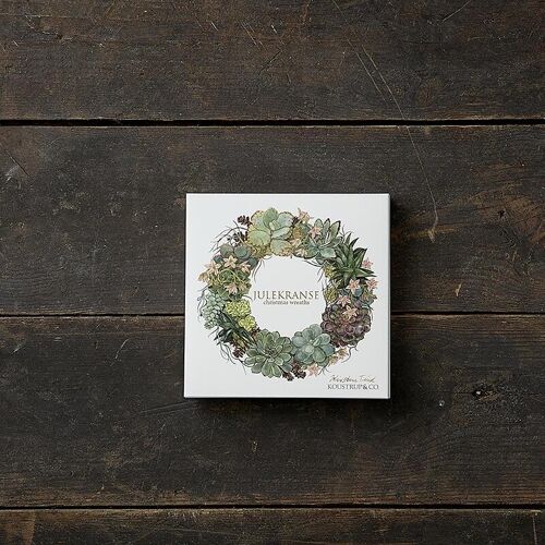 Square Cardfolder - Christmas wreaths 8 cards w/envelopes