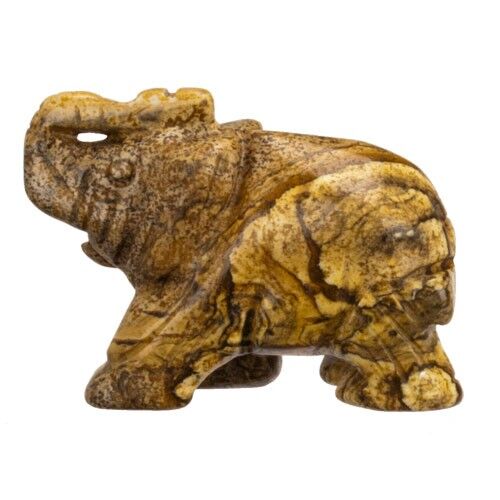 Elefante grabado, 36 mm, jaspe con imagen