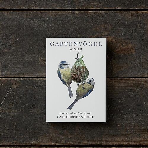 Garden birds winter - 8 cards (german) postcard mit Gartenvögel