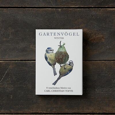 Gartenvögel Winter - 8 Karten (deutsch) Postkarte mit Gartenvögel
