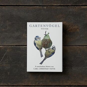 Oiseaux de jardin hiver - 8 cartes (allemand) carte postale mit Gartenvögel 1