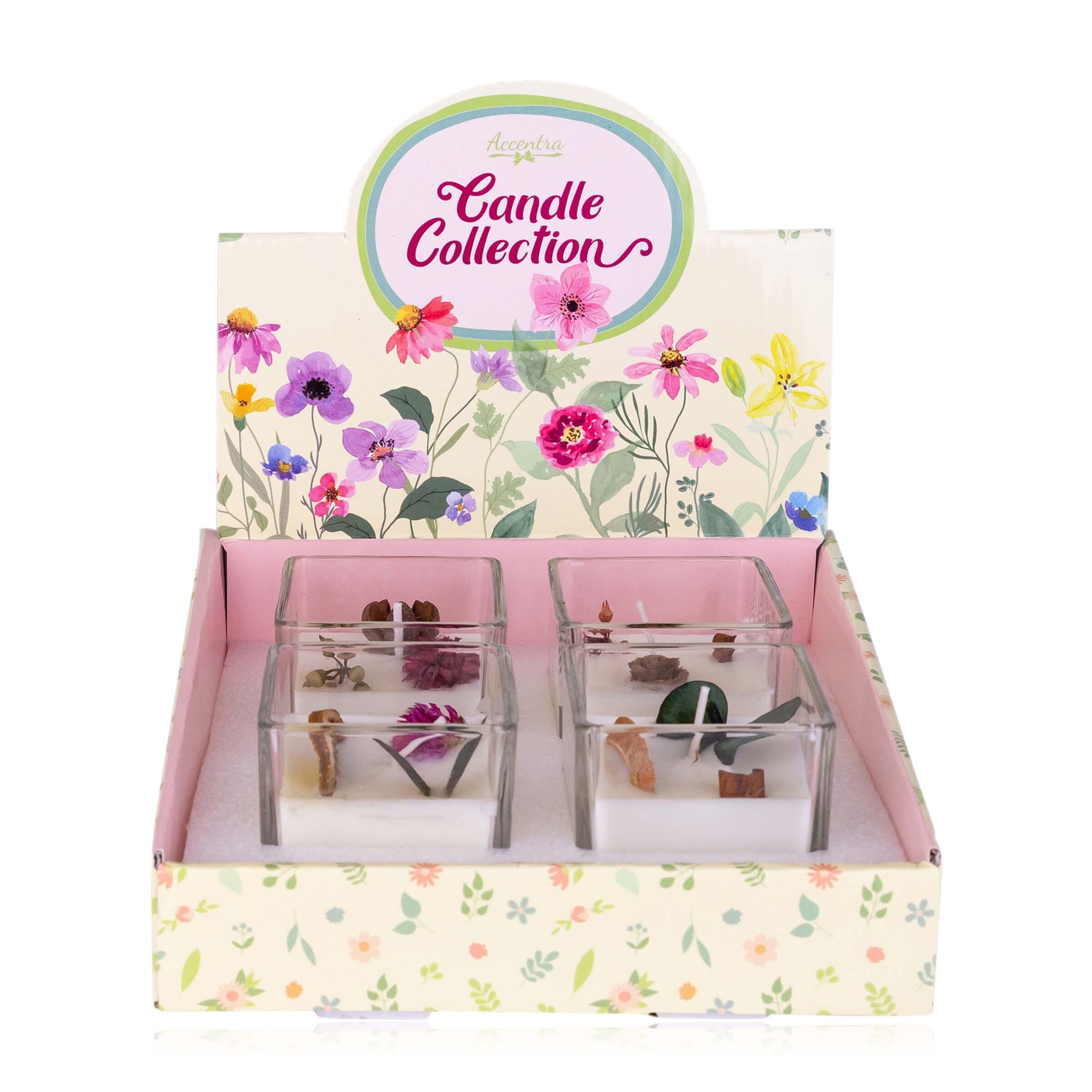 Duftkerze im Teelichthalter aus Glas (6 cm), 4 Modelle sortiert-3861060