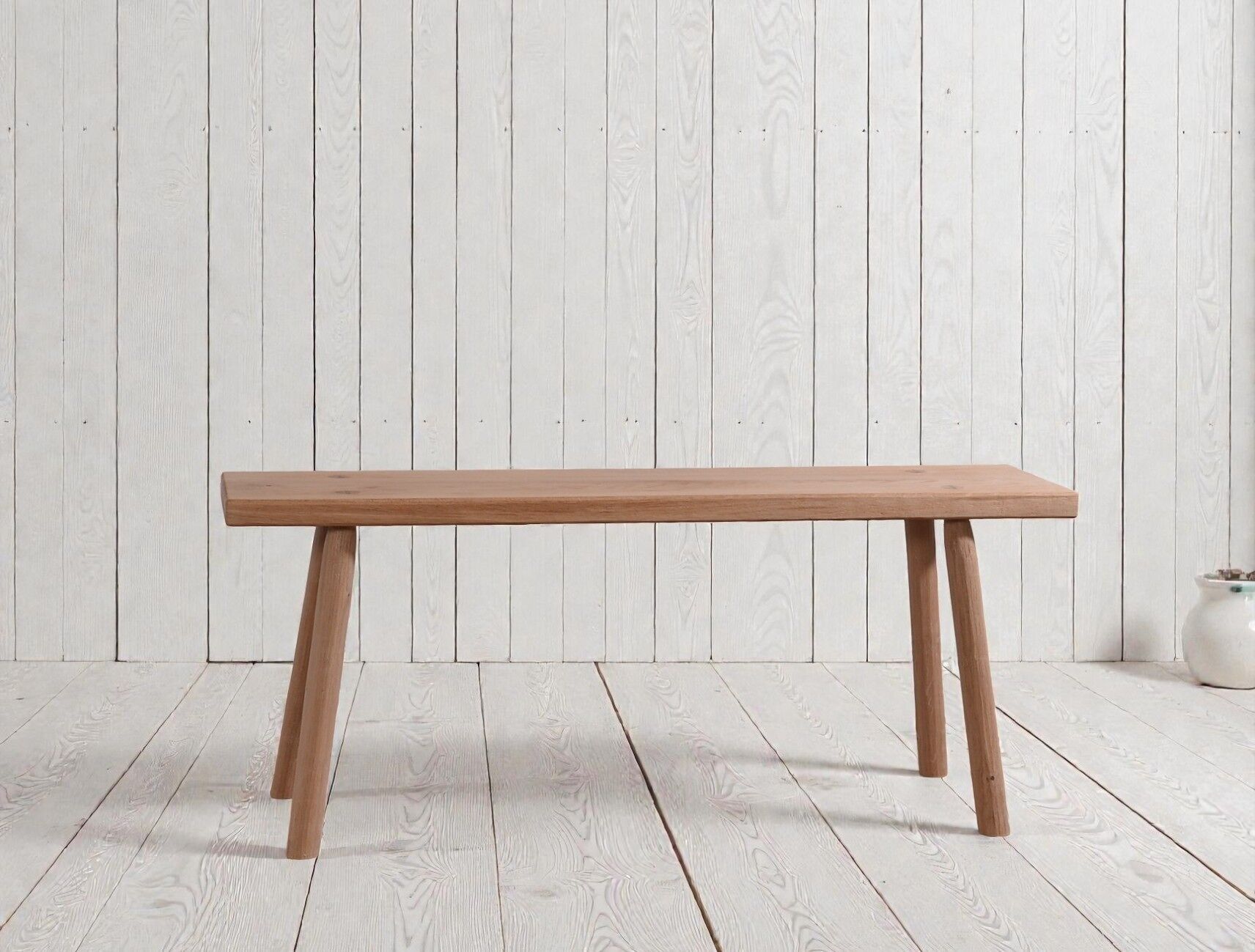 Grande panca in rovere massello, panca interna in legno, wabi sabi