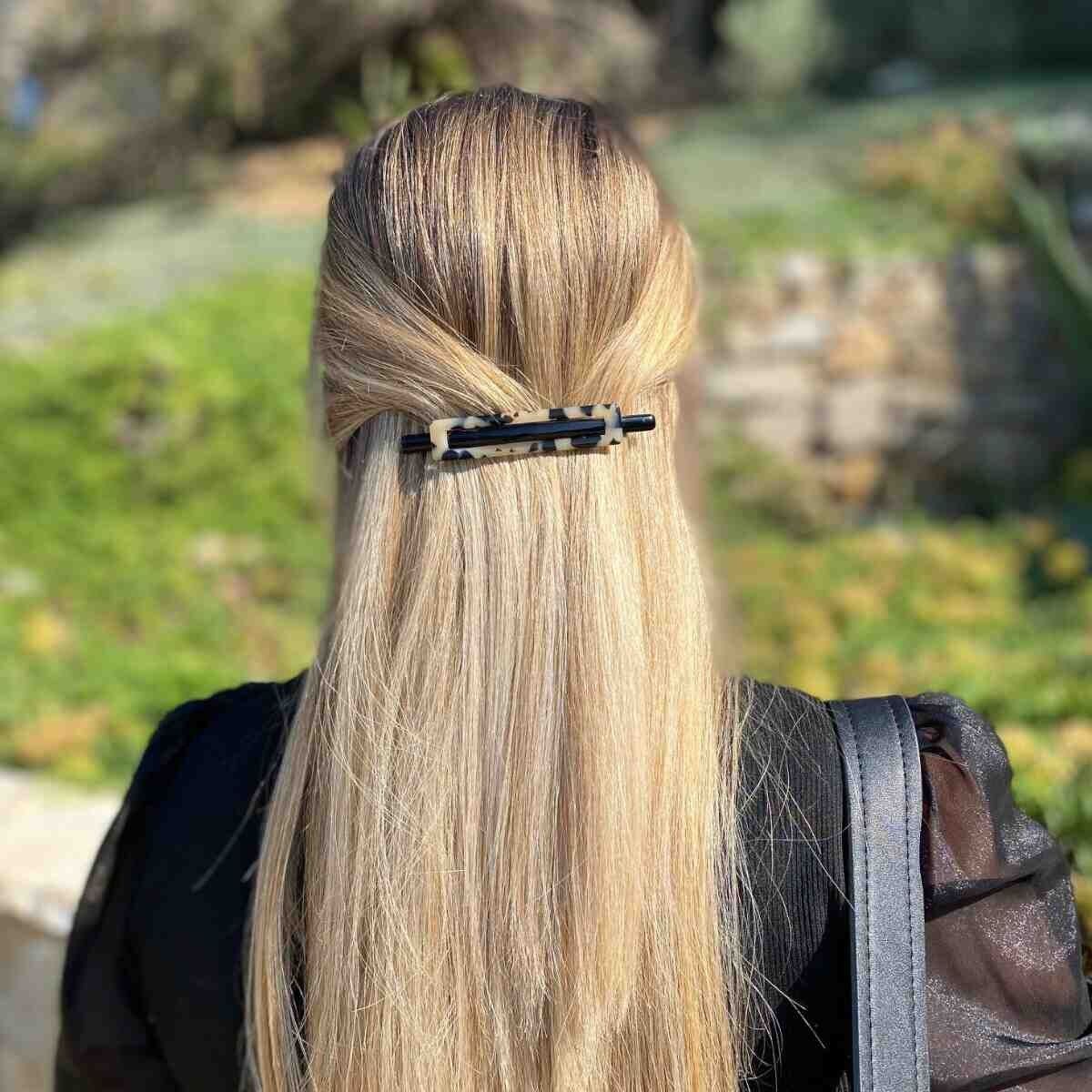 Barrette à cheveux Léonie - Fait main en France en acétate de cellulose