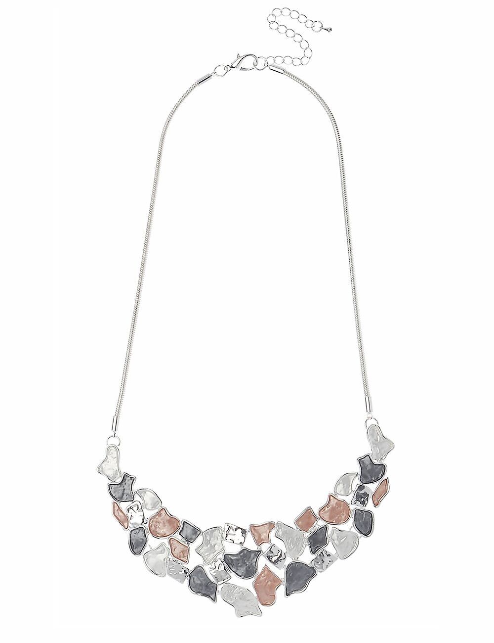 Schlanke Serpentinenhalskette mit geometrischem Anhänger