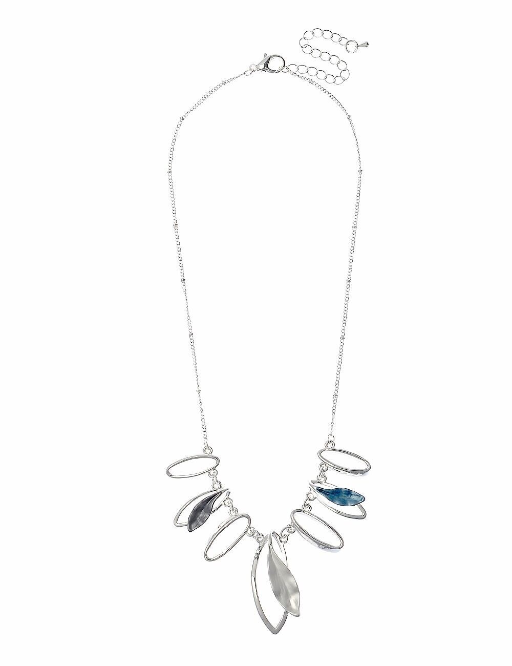 Collana a cascata metallica chic con ciondoli a forma di foglia