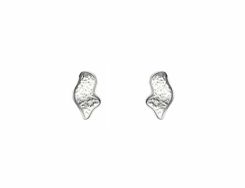 Silver Matte Textured Stud Earring