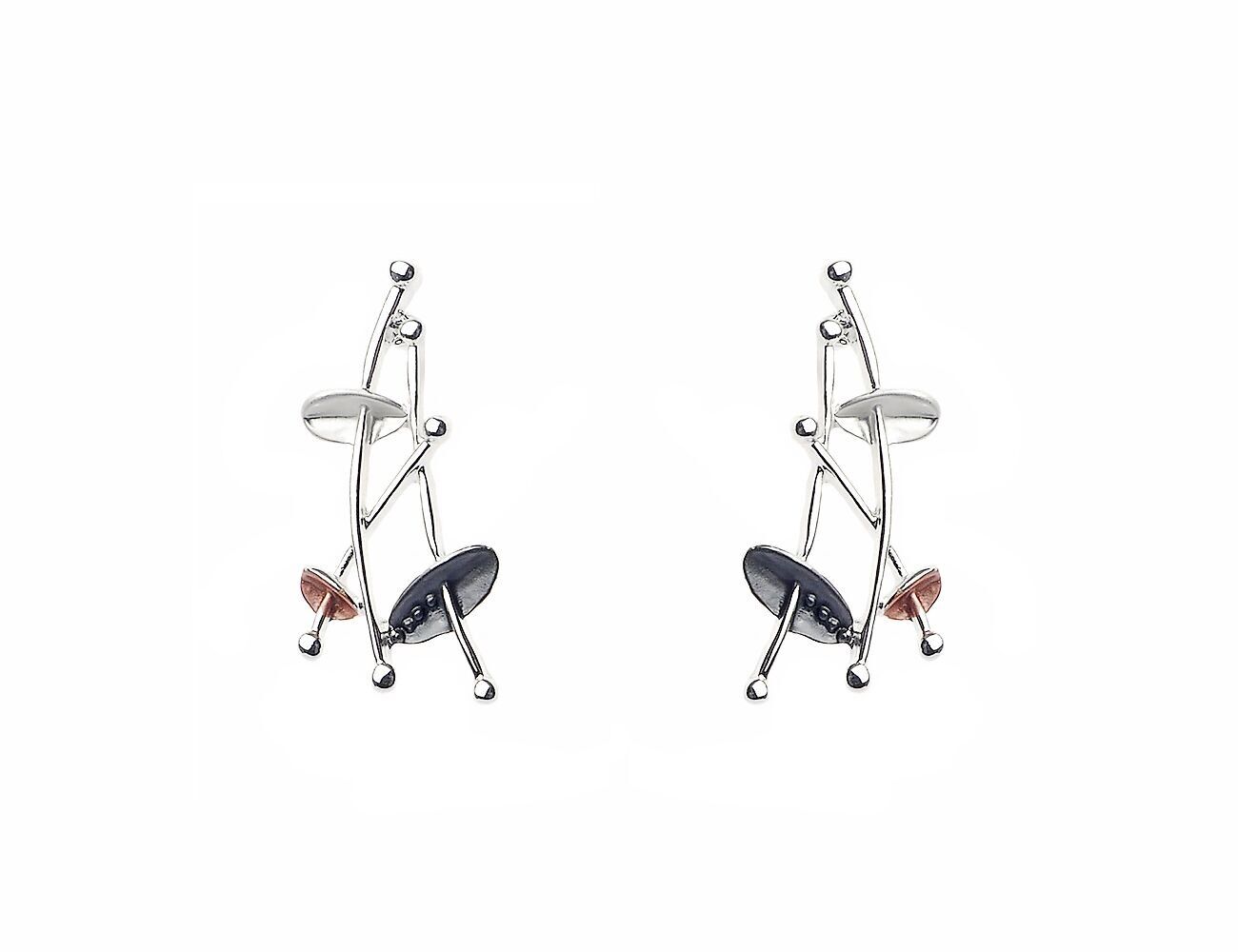 Boucles d'oreilles pendantes à barre en forme de feuille