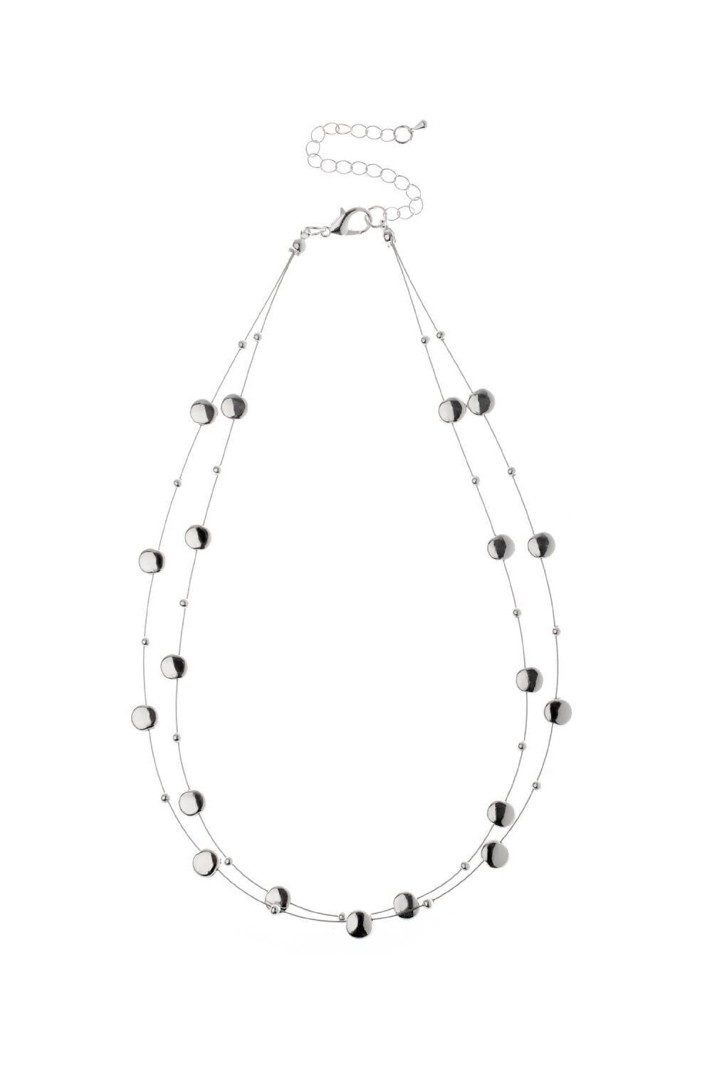 Collana con filo a doppia fila e perline rotonde