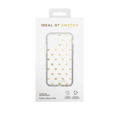 Clear Case iPhone 11/XR Golden Hearts
