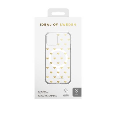 Clear Case MagSafe iPhone 12/12P Golden Hearts