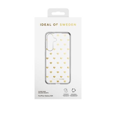 Custodia trasparente Galaxy S24/S25 Cuori dorati