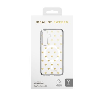 Custodia trasparente MagSafe Galaxy S24/S25 Golden Hearts