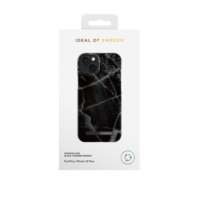 Printed Case iPhone 15PL Black Thunder Marble