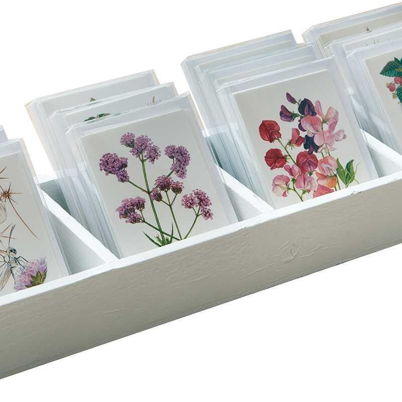 EXPOSITOR EN MADERA BLANCO PARA MINI-TARJETA