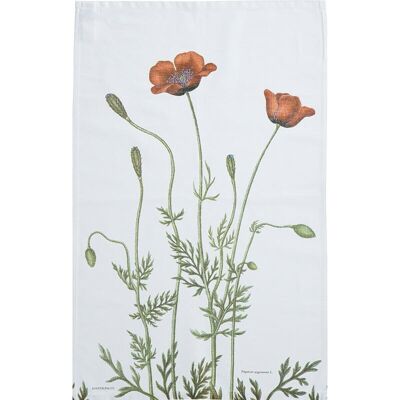 Organic tea towel - Prickly poppy