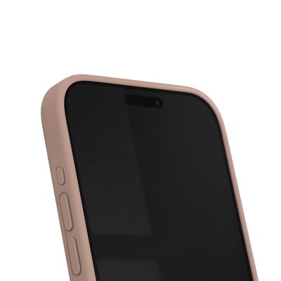 Funda de silicona para iPhone 15PM color rosa ruborizado