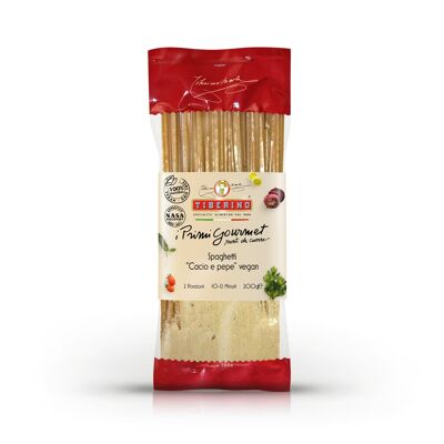 Espaguetis "Cacio e pepe" Vegano