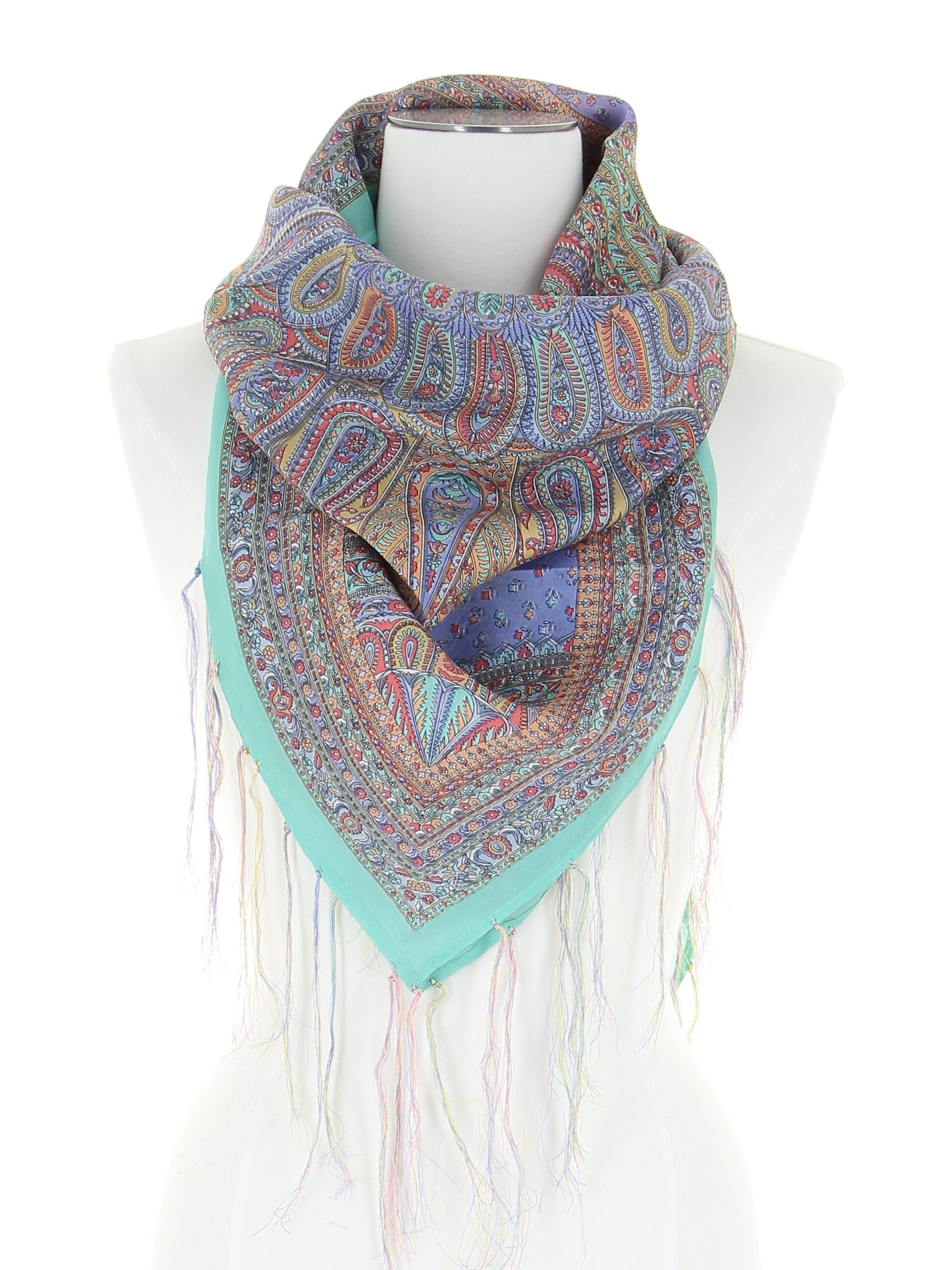 Sciarpa 100% seta - verde acqua - (100x100cm) - CARRE ISIS