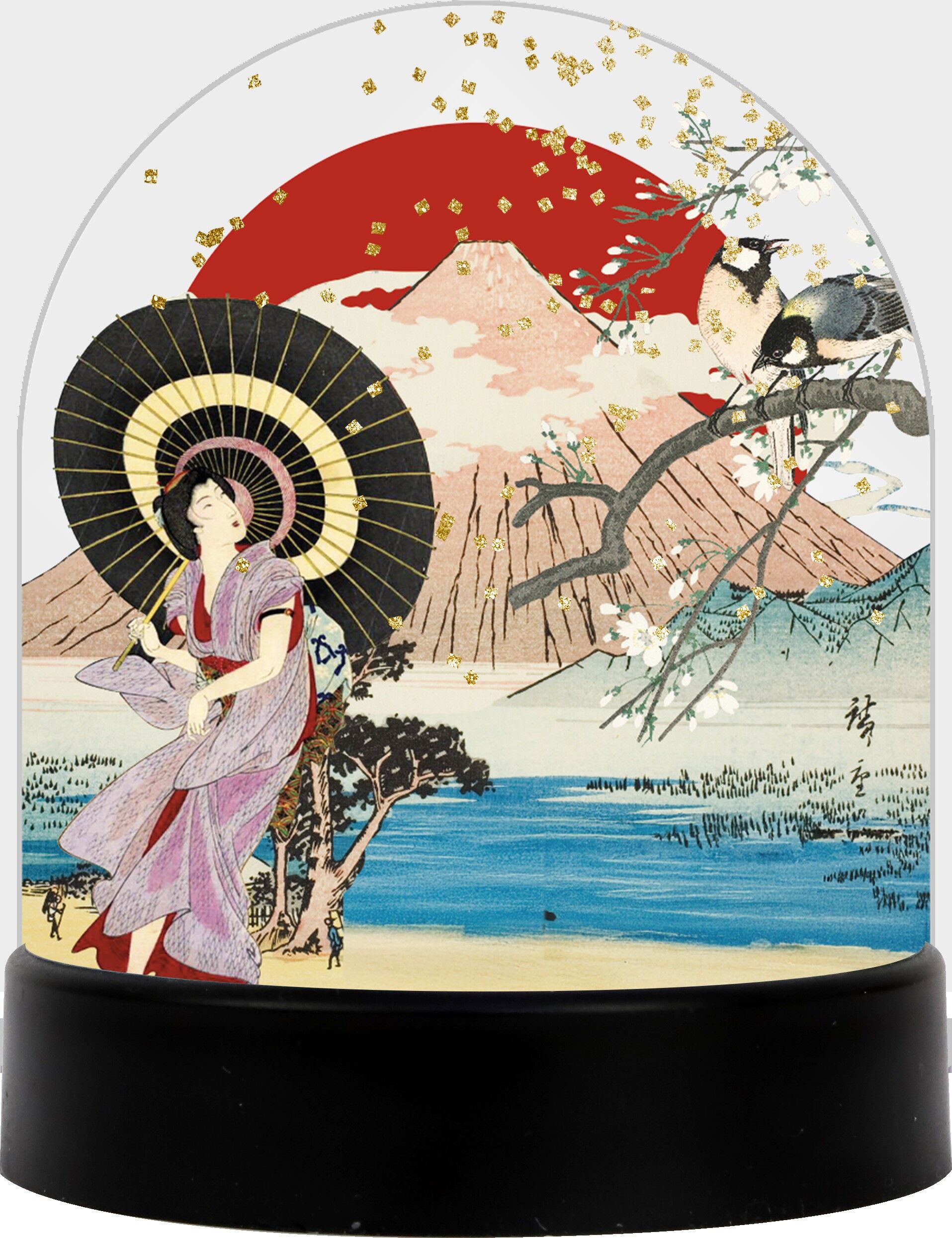 Japanese Prints Snow Globe "Fuji"