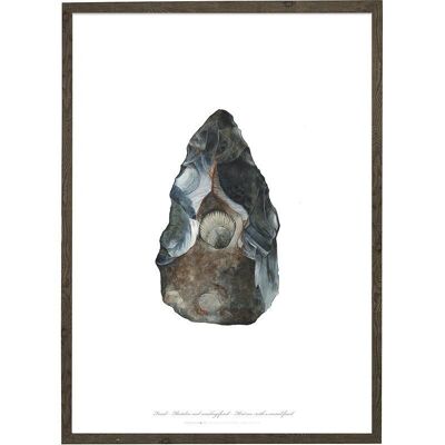 Kunstdruck A4 - Feuersteinbeil mit Fossil (21 x 29,7 cm)