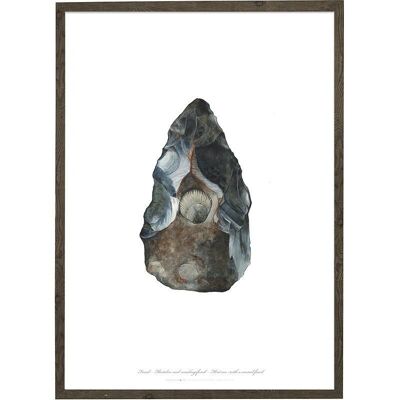 Stampa artistica A4 - Ascia in selce con fossile (21 x 29,7 cm)