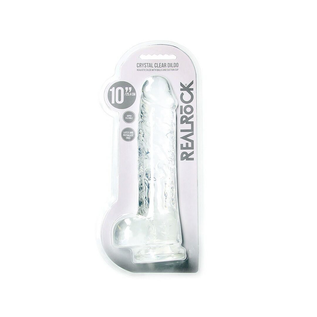 Dildo realistico con palline - 10 / 25,4 cm