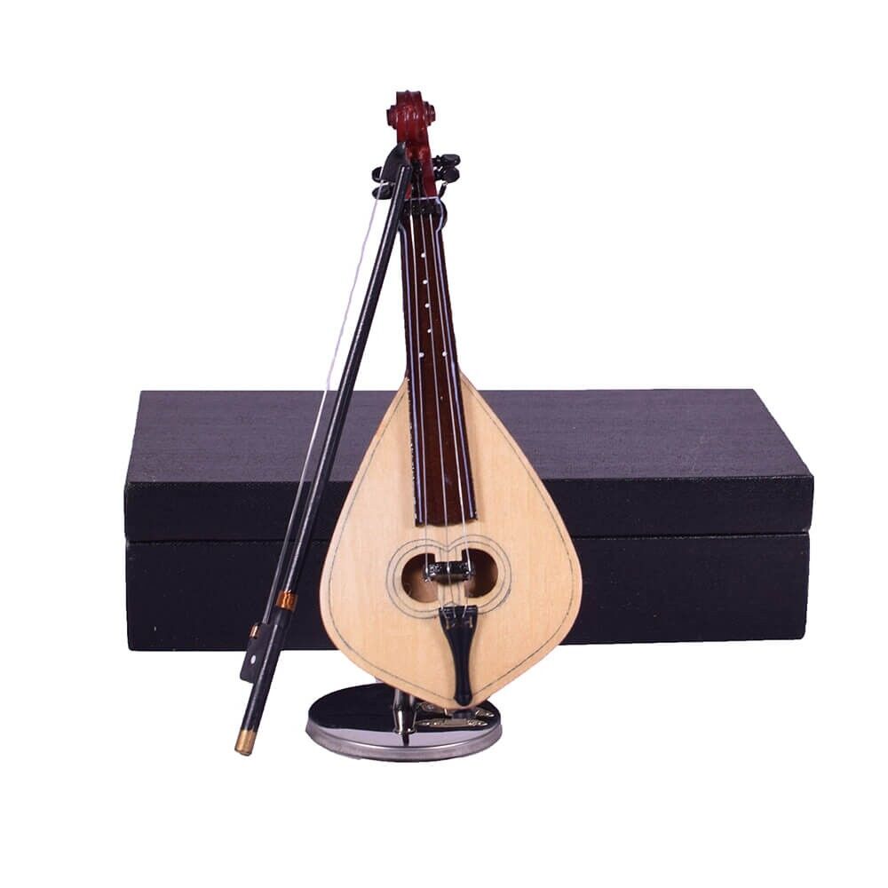 Mini Kretische Lyra Holzminiatur mit Etui 15cm