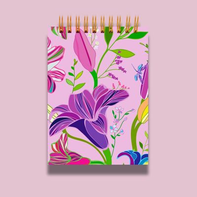 Quaderno tascabile floreale rosa