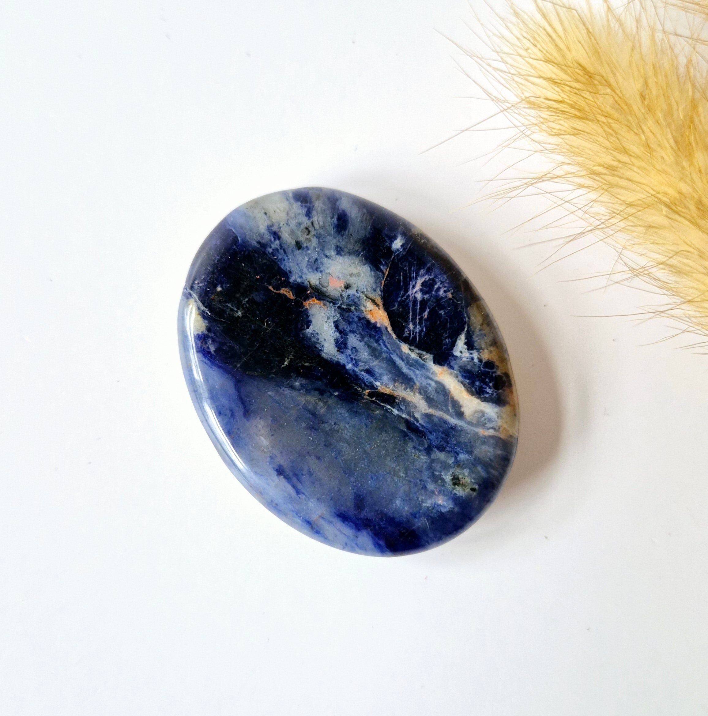 Edelstein Sodalith Daumenstein / Handschmeichler Taschenstein Handschmeichler