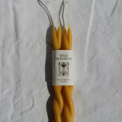 Honey Twin Flame Ritual Beeswax Candles