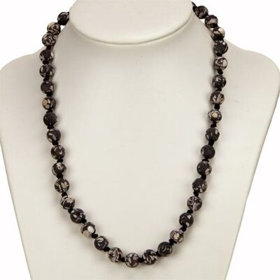 Collier Nacre, Noir, mat, AB, 8mm