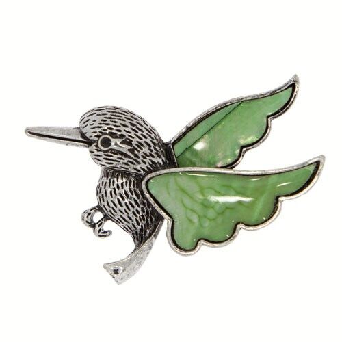 Ciondolo/Spilla Uccello, Madreperla Verde