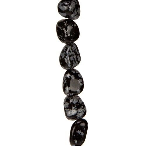 Strand Snowflake Obsidian, pepita, 10-20 mm