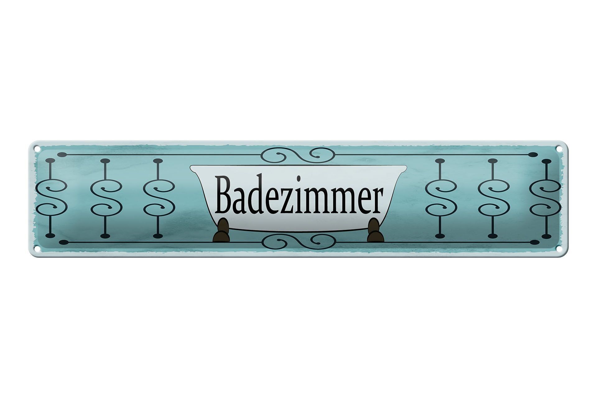 Targa in metallo avviso 46x10 cm decorazione bagno