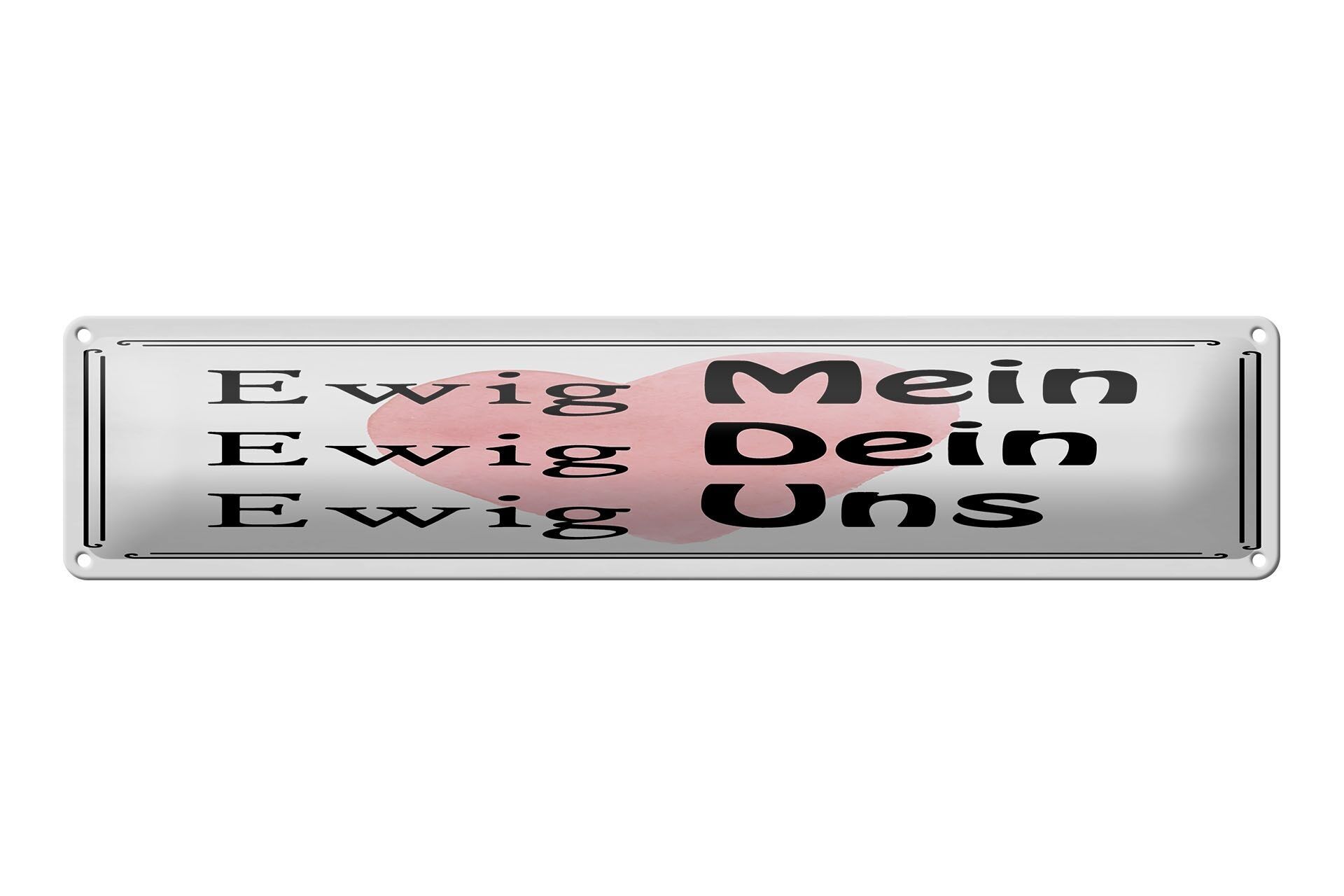 Targa in latta con scritta 46x10 cm Eternamente mio, eternamente tuo