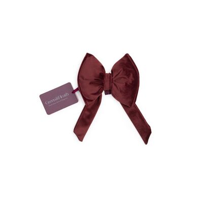 Small Luxury Christmas Bow Red Claret Velvet