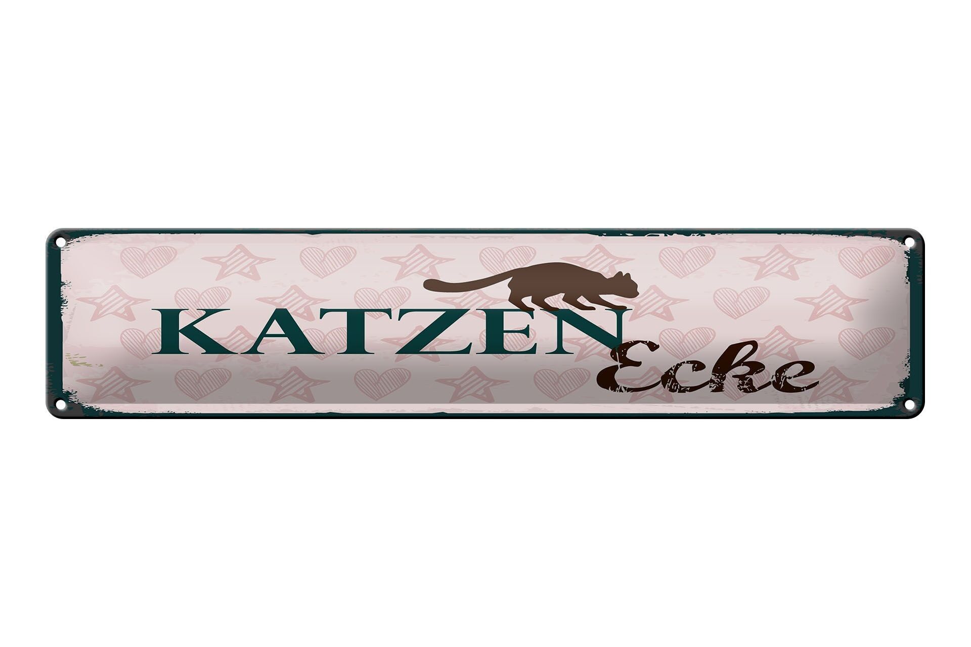 Targa in metallo avviso 46x10 cm targa ad angolo gatti