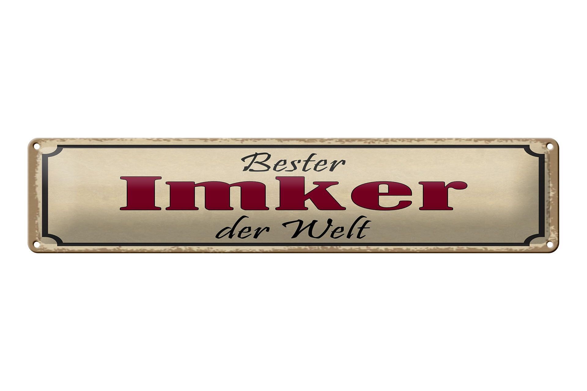 Plaque en tôle avec inscription « Meilleur apiculteur du monde » 46x10 cm