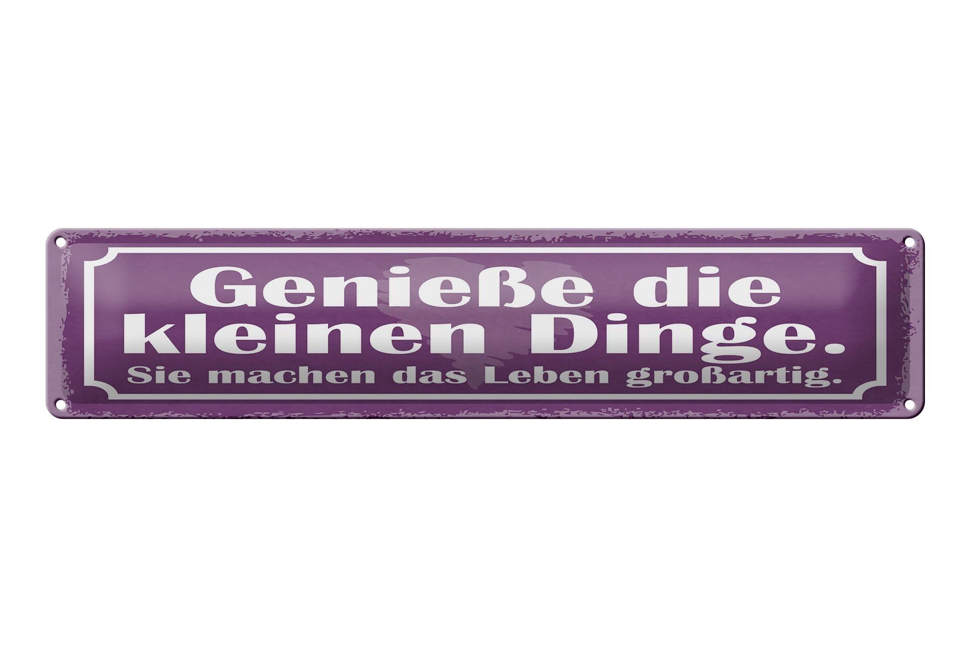 Targa in metallo con scritta "Godetevi le piccole cose" 46x10 cm