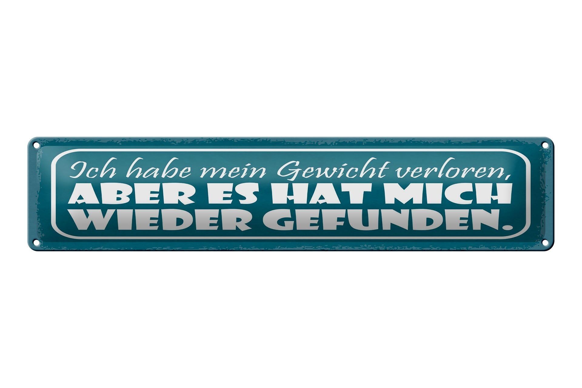 Targa in latta con scritta "Ho perso peso" 46x10 cm