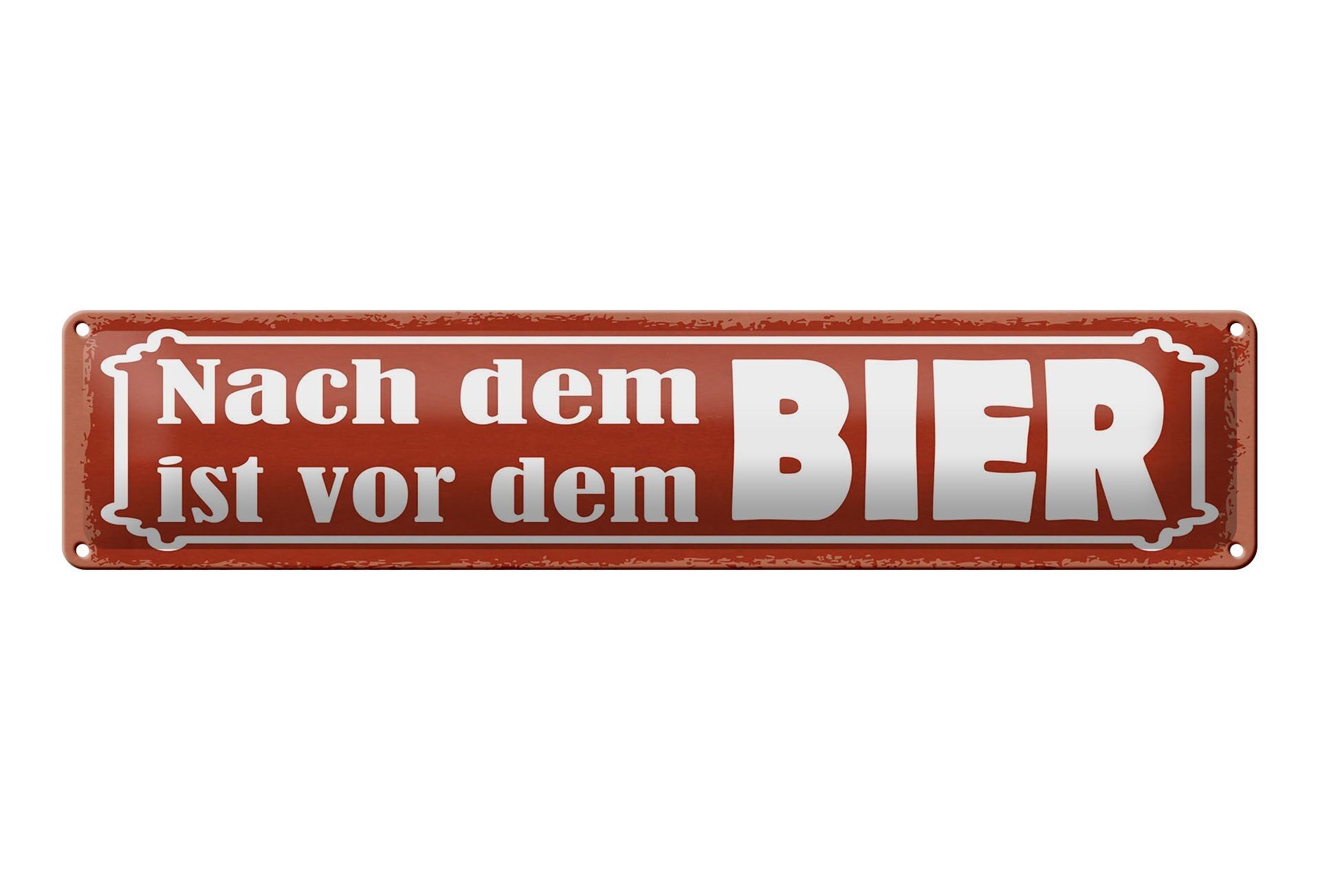 Targa in latta con scritta 46x10 cm Dopo la birra è prima dell'insegna