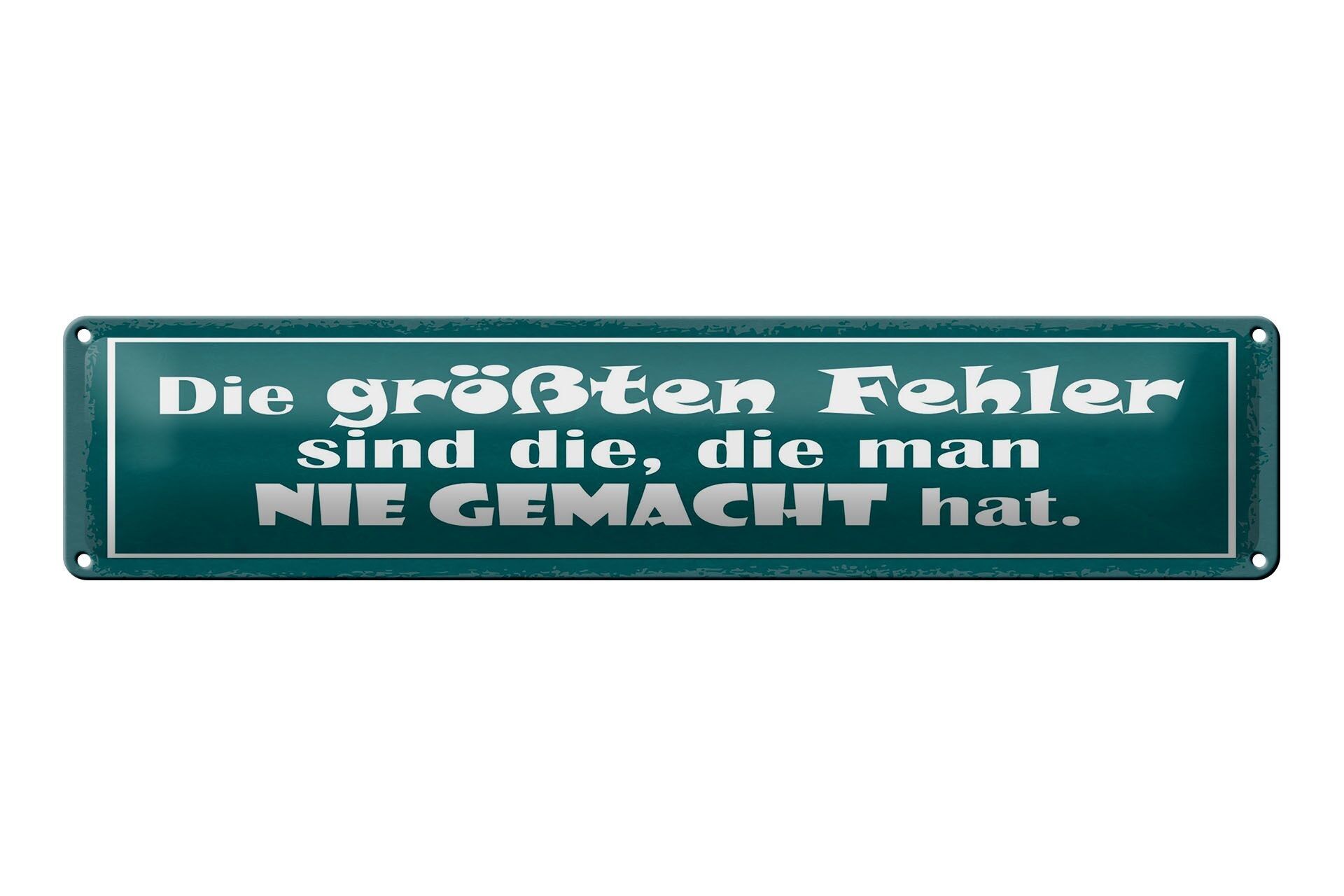 Targa in latta con scritta 46x10 cm Gli errori che non hai mai fatto