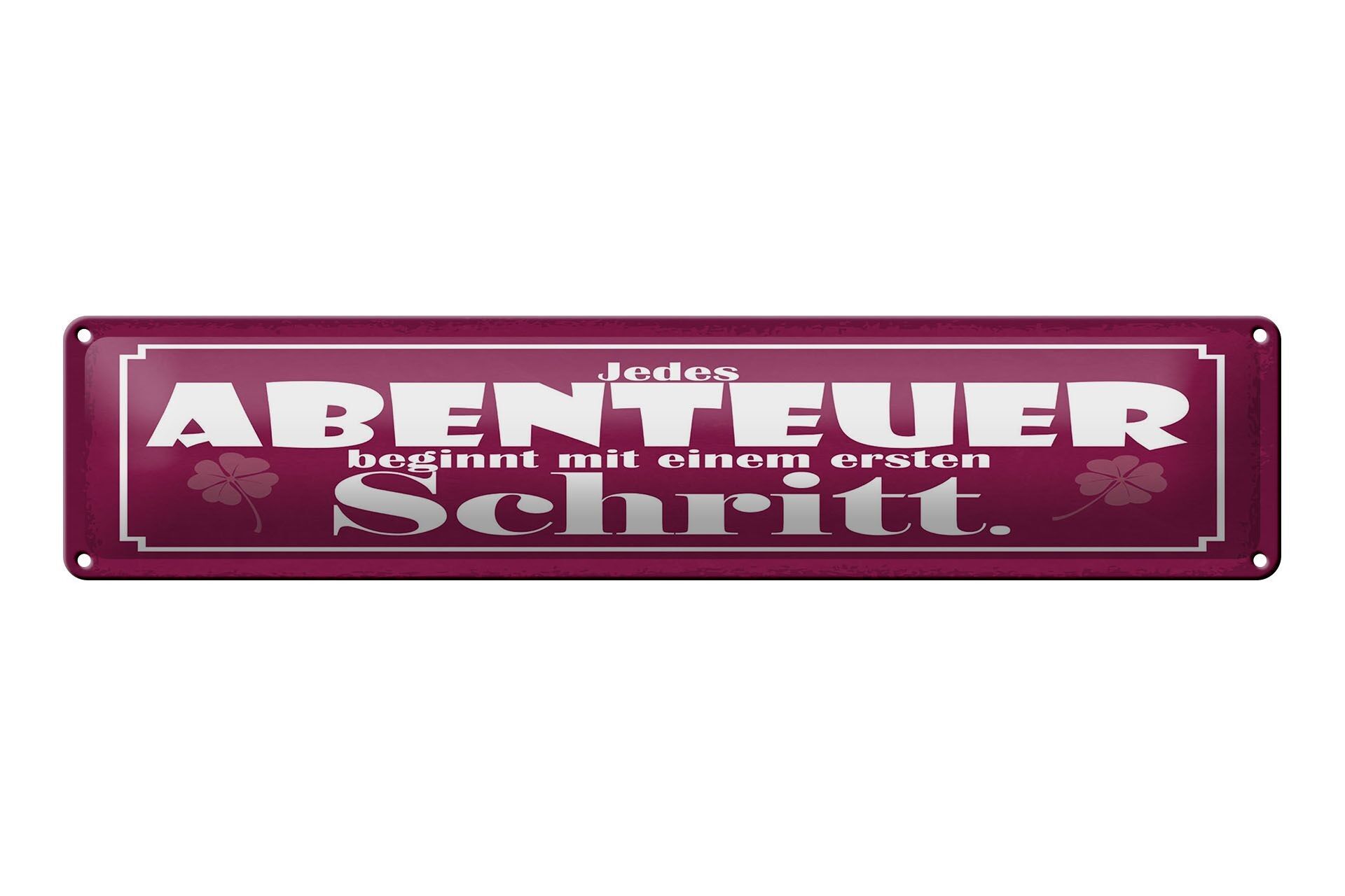 Targa in latta con scritta 46x10 cm Ogni avventura inizia con un primo passo