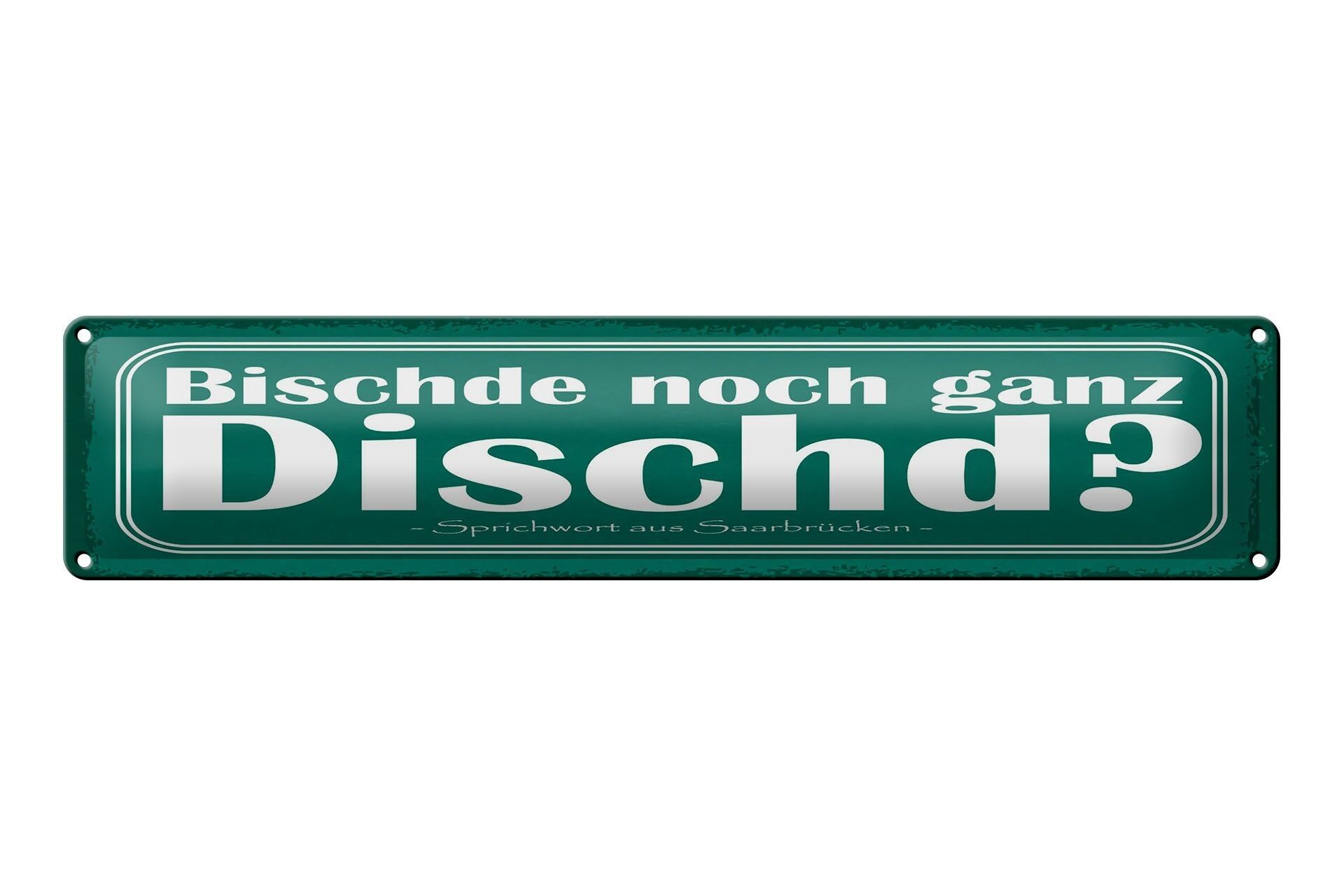 Blechschild Spruch 46x10 cm Bischde noch ganz Dischd Schild